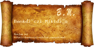 Benkóczi Miklós névjegykártya
