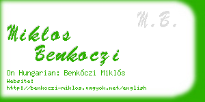 miklos benkoczi business card