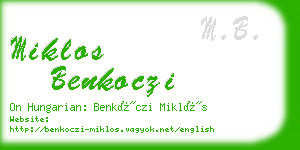 miklos benkoczi business card